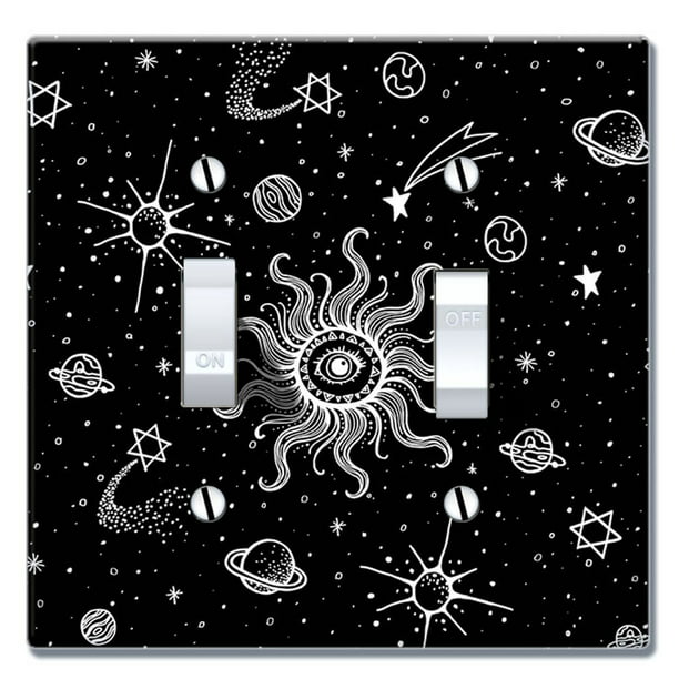 Boho Sun and Planets WIRESTER Single Gang Toggle Light Switch Plate/Wall Plate Cover 